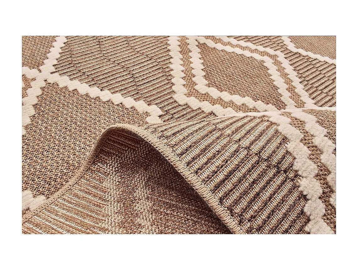 Tapis intérieur extérieur aspect jute marron Tijuana 9048 180 x 67 cm