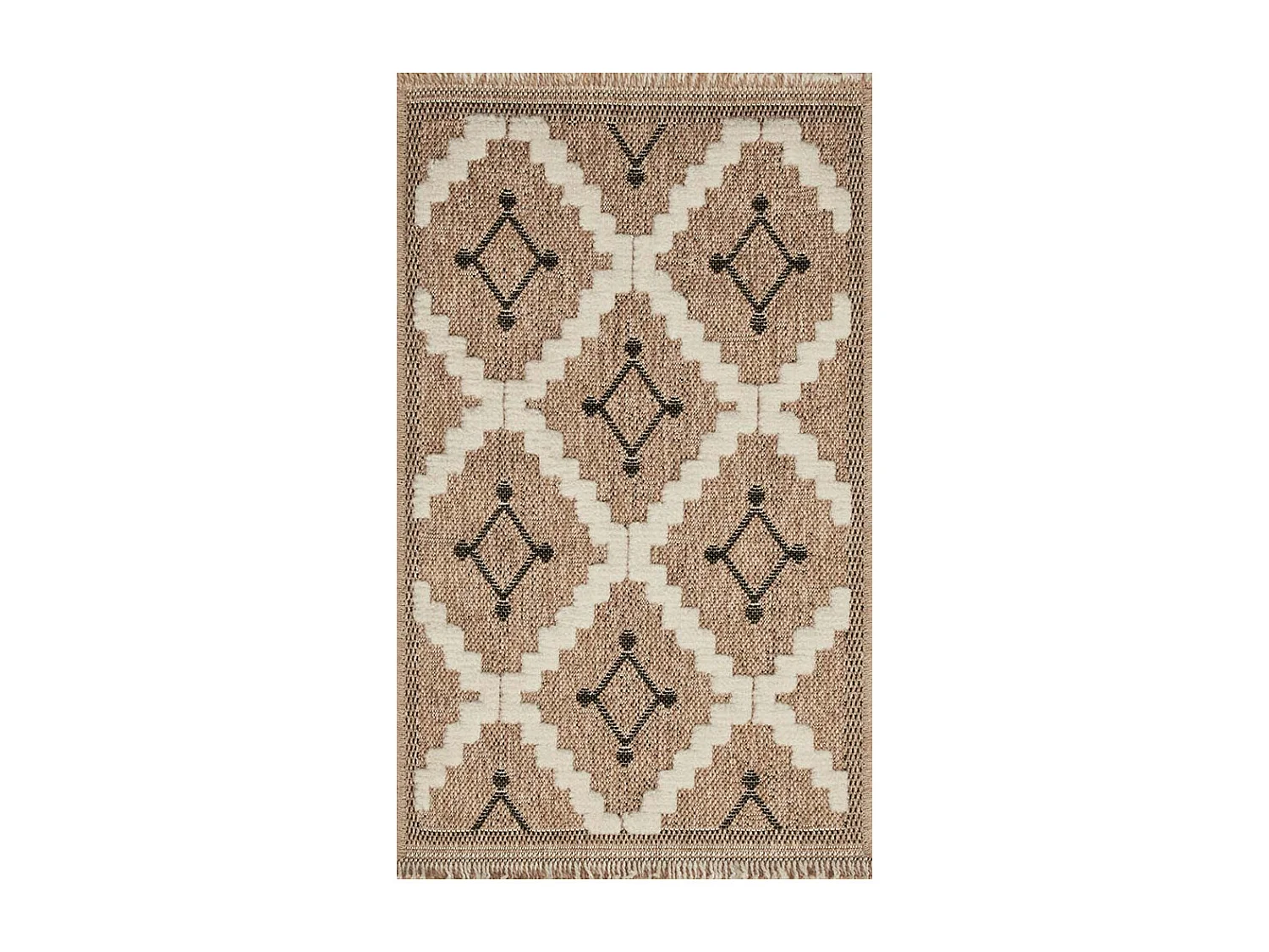 Tapis intérieur extérieur aspect jute noire Tijuana 9041 170 x 120 cm
