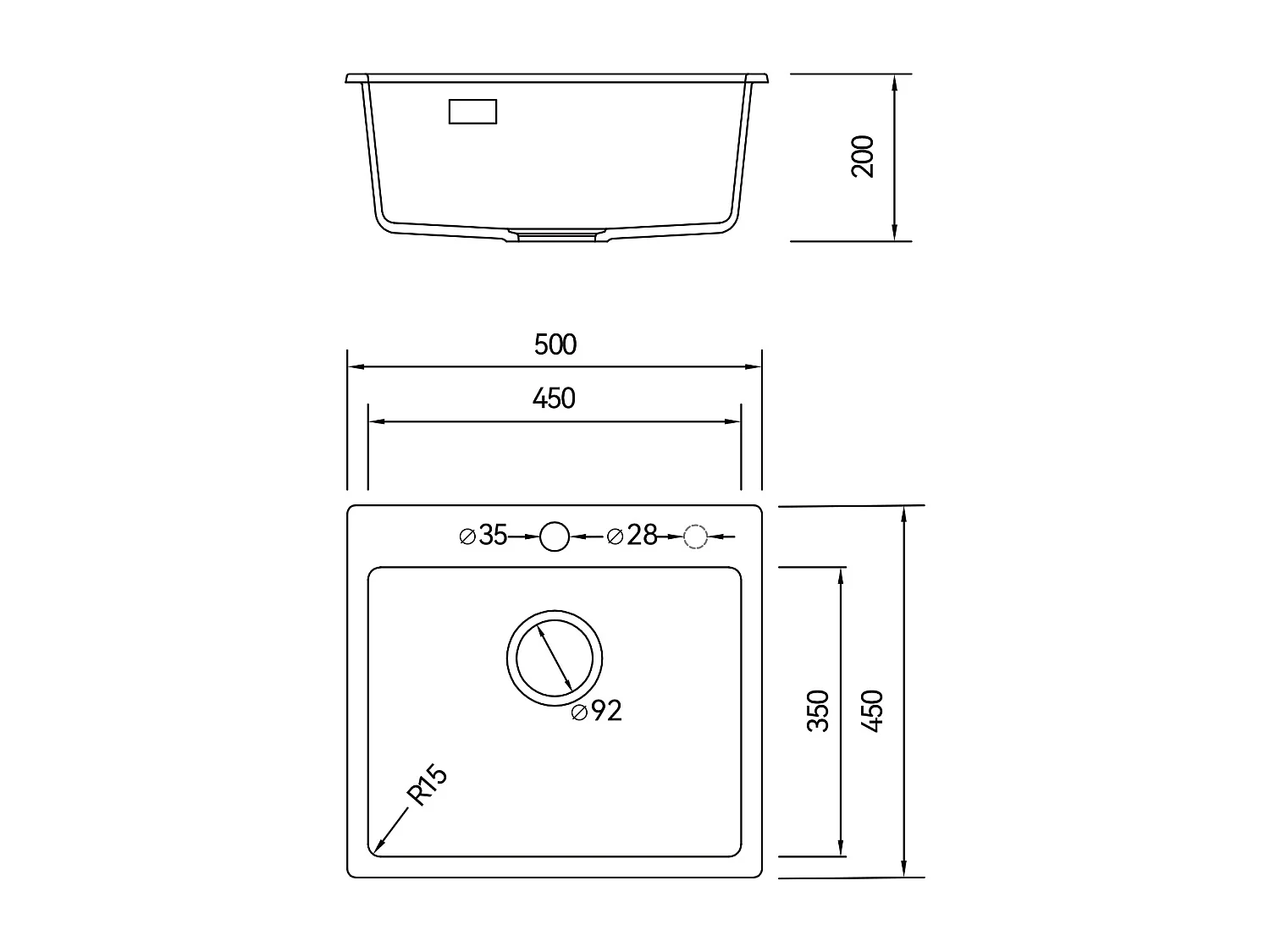 Evier Quartz Gris 50x45cm Cecipa max Evier 1 Bac Evier de Cuisine en Granit, Evier à Encastrer 1 Vasque (Sans Distributeur de Savon),EU Modèle