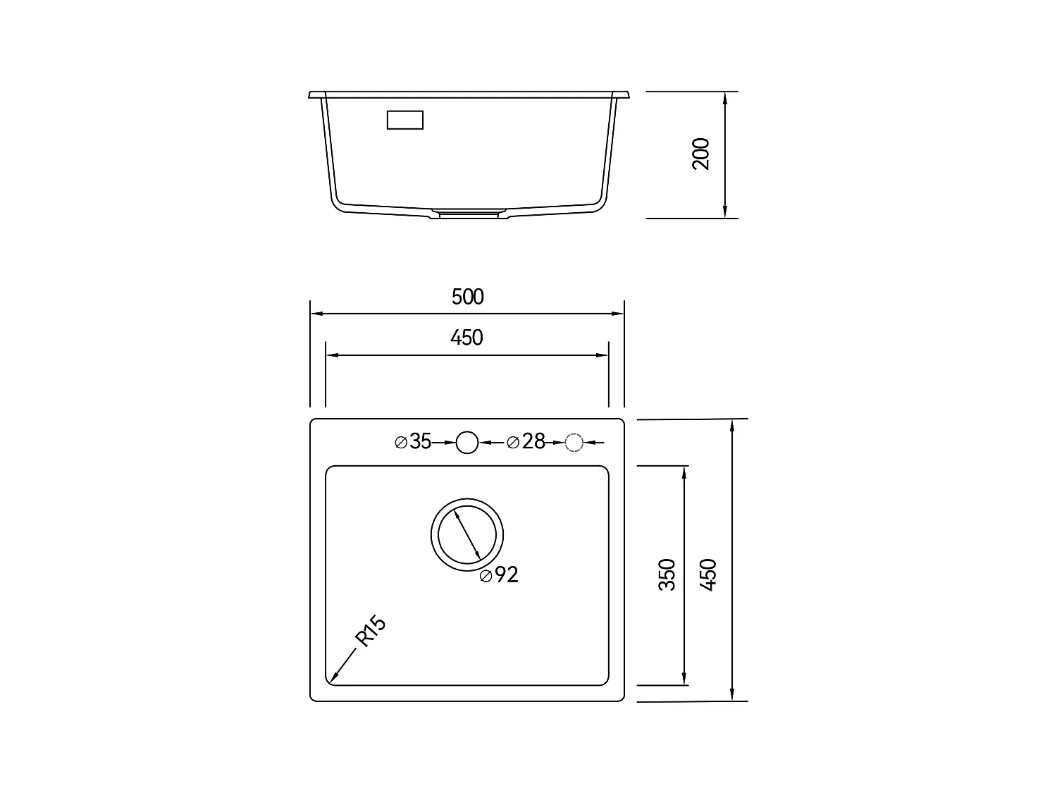 Evier Quartz Gris 50x45cm Cecipa max Evier 1 Bac Evier de Cuisine en Granit, Evier à Encastrer 1 Vasque (Sans Distributeur de Savon),EU Modèle