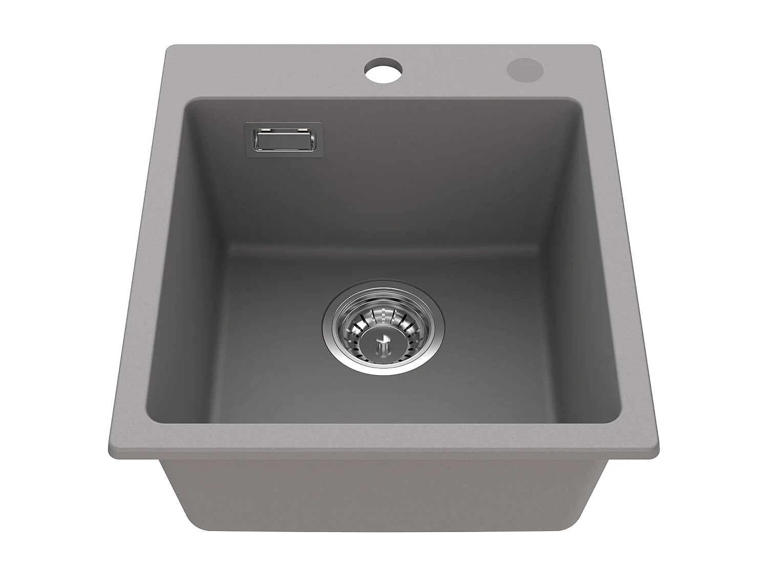 Cecipa max 40x45cm Gris Evier de Cuisine en Quartz et Résine Evier 1 Bac à Encastrer Evier de Cuisine 1 cuve Sans Distributeur de Savon,EU Modèle