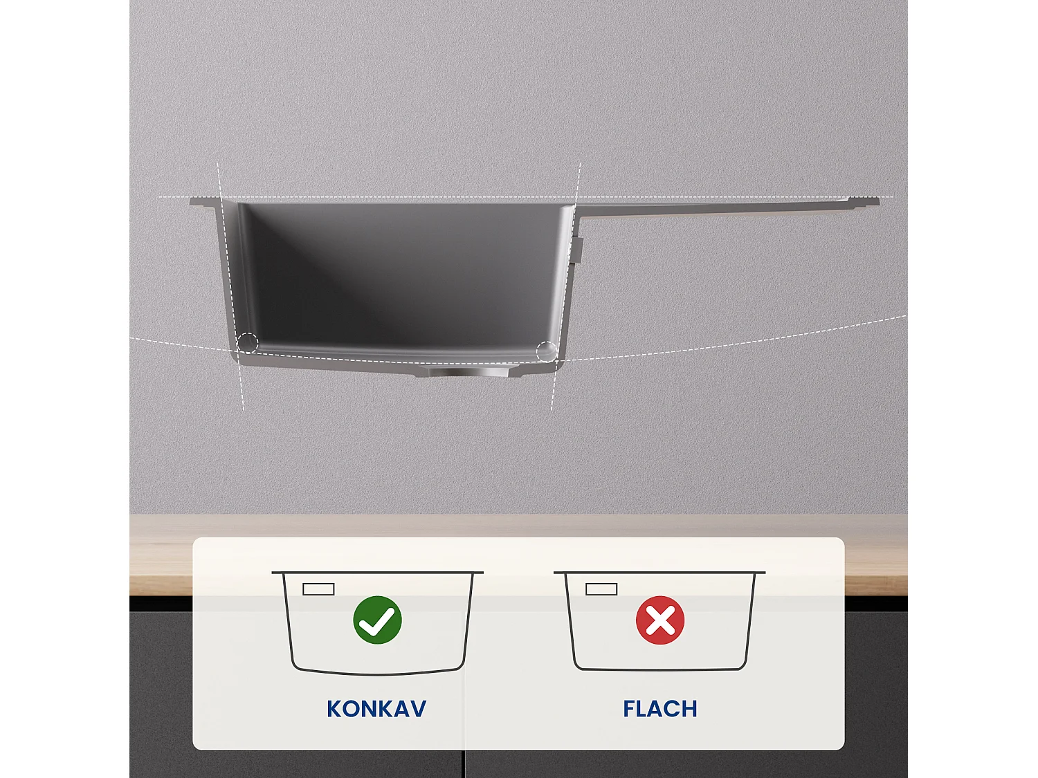 Fregadero Cecipa max 1 seno 78x45cm con escurridor Fregadero de cuarzo y resina Gris Fregadero con estante, Modelo UE