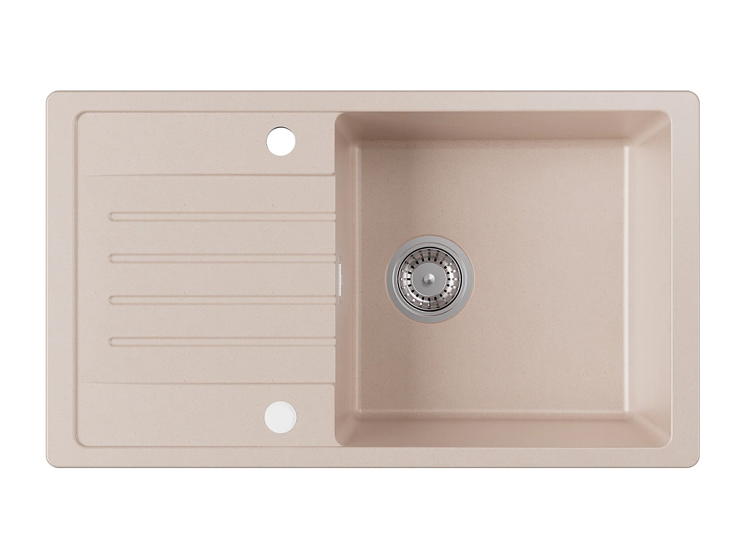 Cecipa max Evier de Cuisine avec Egouttoir Evier 1 Bac en Quartz et Résine 78x45cm Evier Cuisine en Granit Couleur Avoine,EU Modèle