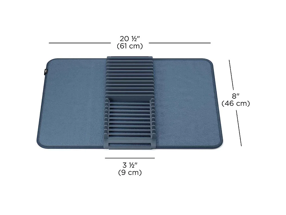 Tapis de séchage vaisselle pliable Udry Bleu ardoise