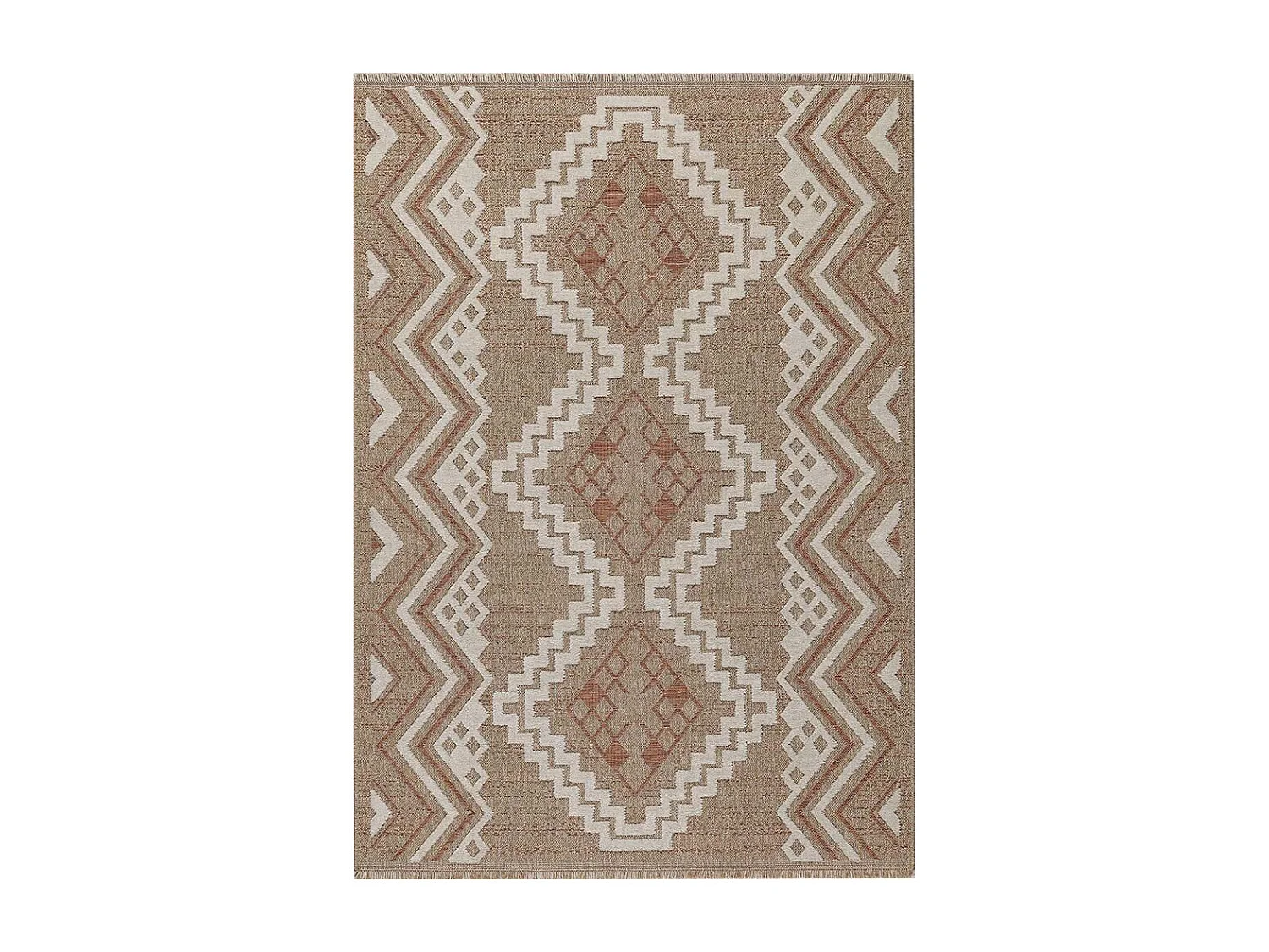Tapis intérieur extérieur aspect jute terracotta Tijuana 9054 180 x 67 cm