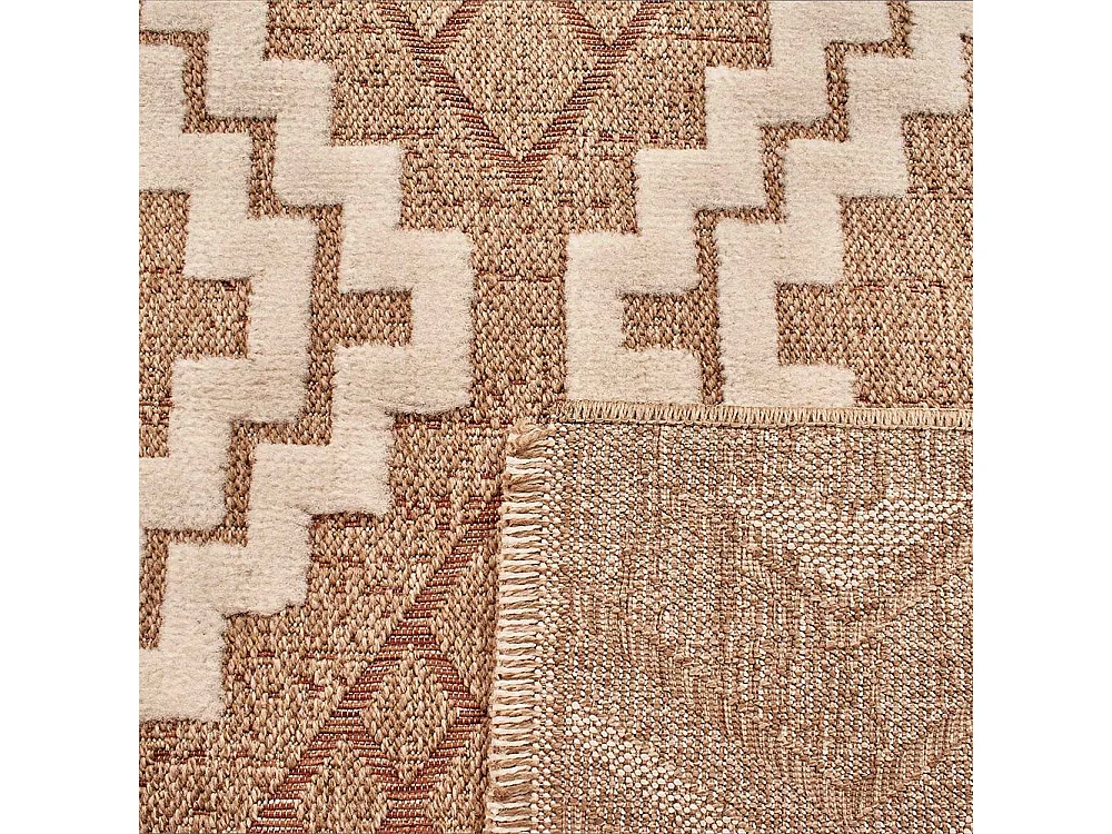 Tapis intérieur extérieur aspect jute terracotta Tijuana 9054 180 x 67 cm