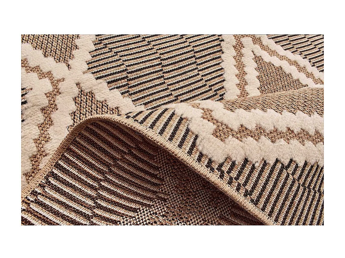 Tapis intérieur extérieur aspect jute noire Tijuana 9048 170 x 120 cm