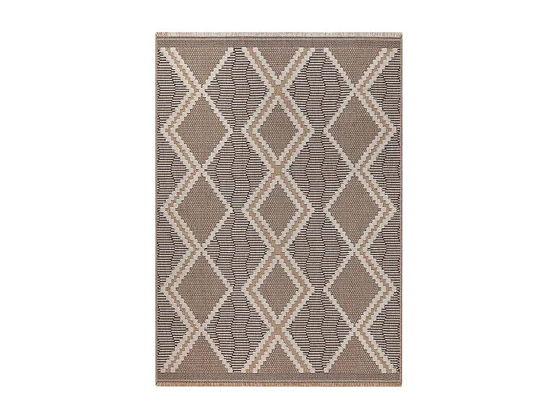 Tapis intérieur extérieur aspect jute noire Tijuana 9048 170 x 120 cm