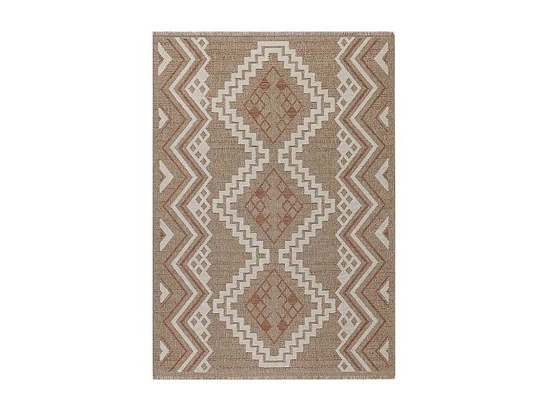 Tapis intérieur extérieur aspect jute terracotta Tijuana 9054 90 x 67 cm