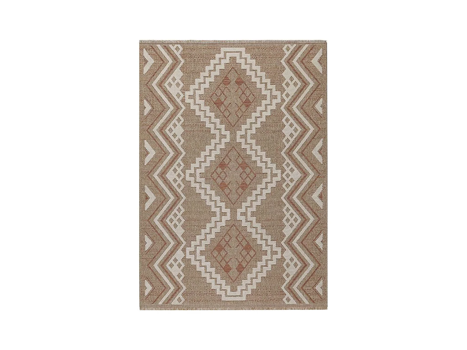 Tapis intérieur extérieur aspect jute terracotta Tijuana 9054 90 x 67 cm