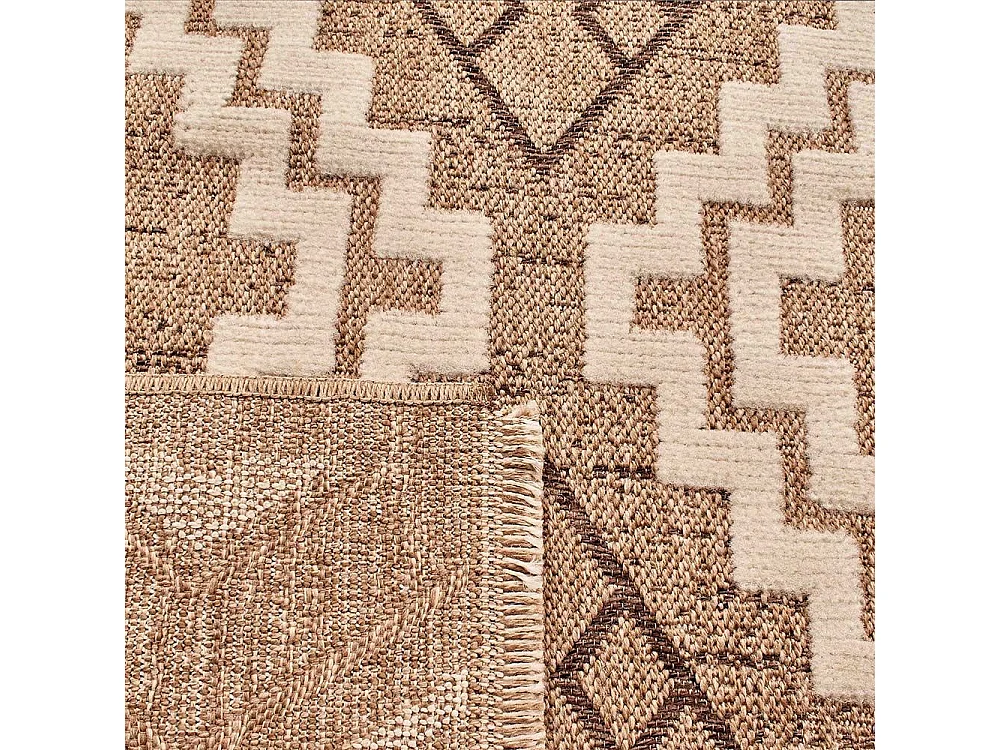 Tapis intérieur extérieur aspect jute marron Tijuana 9054 170 x 120 cm