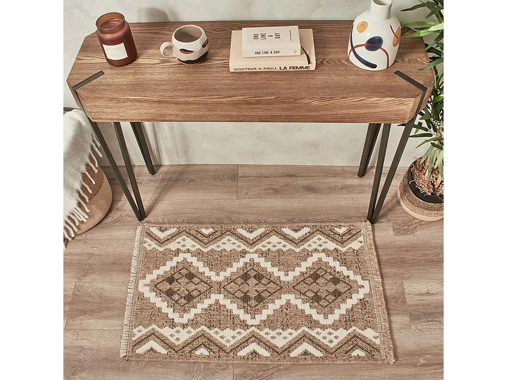 Tapis intérieur extérieur aspect jute marron Tijuana 9054 170 x 120 cm