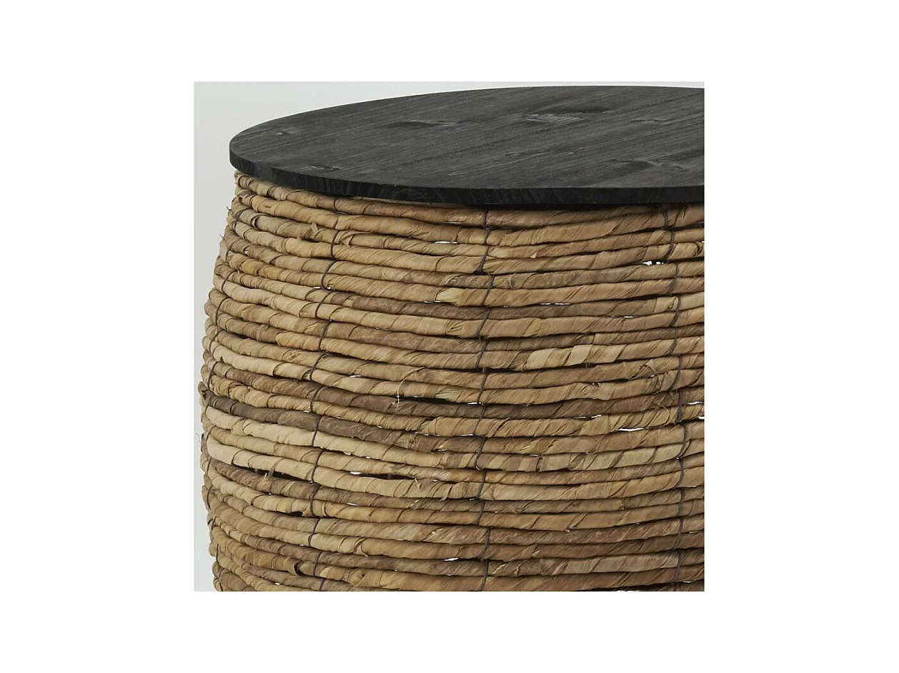 Poufs coffres en abaca et bois (lot de 2)