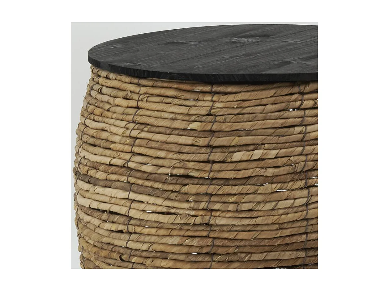 Poufs coffres en abaca et bois (lot de 2)
