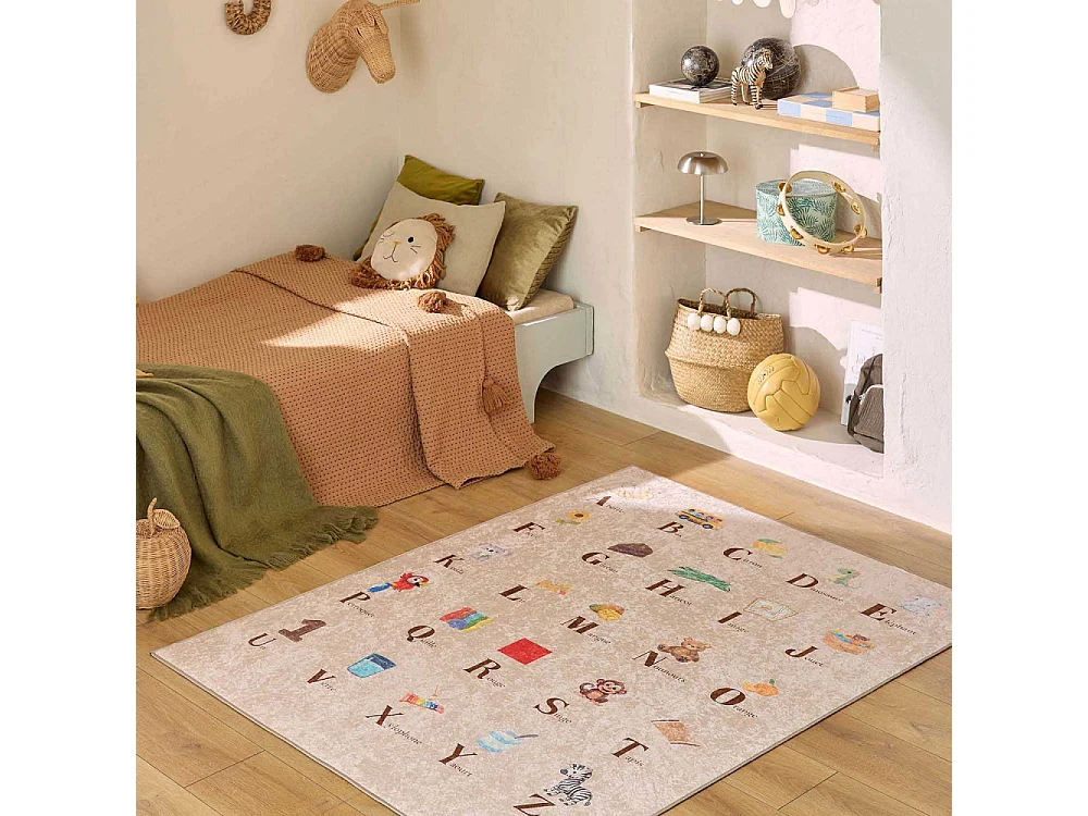 Tapis intérieur à poils courts Alix 736 beige 120 x 160 cm