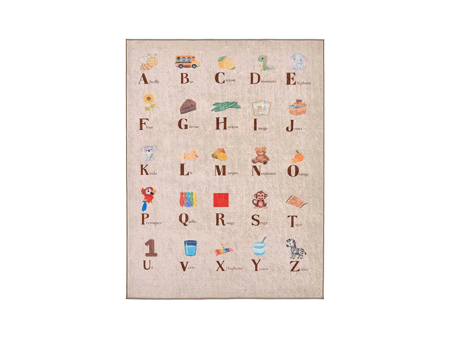 Tapis intérieur à poils courts Alix 736 beige 120 x 160 cm