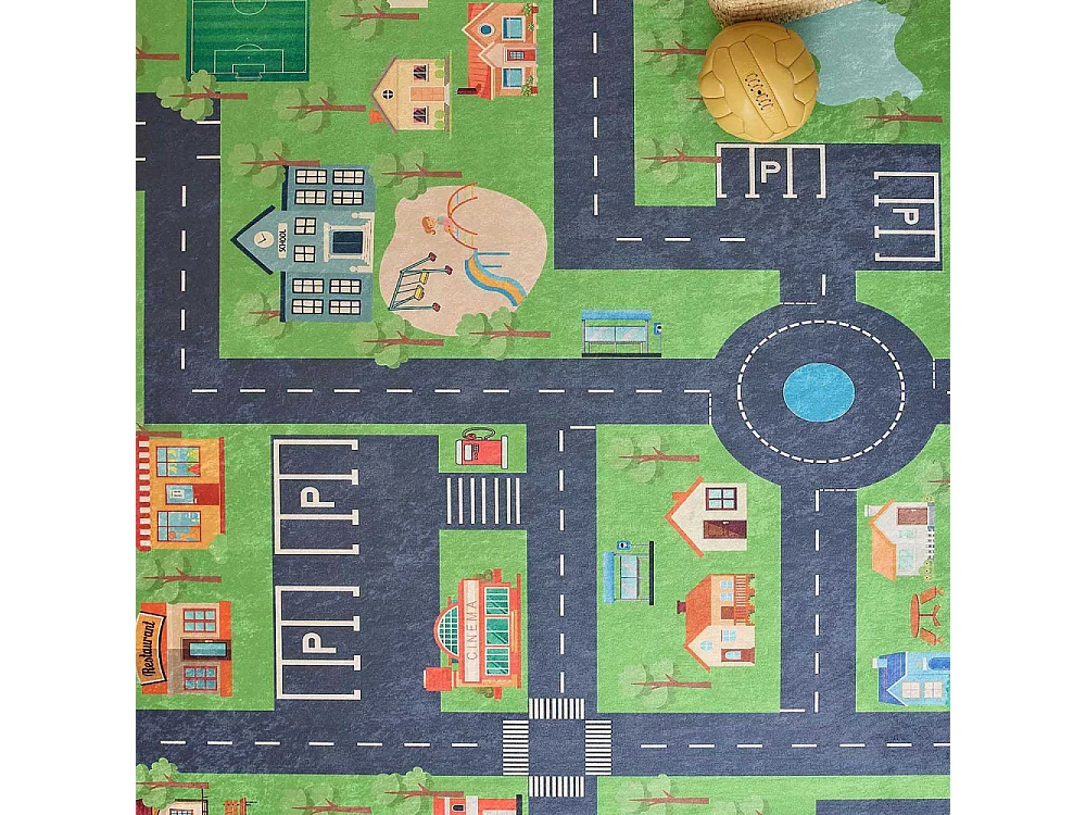 Tapis intérieur à poils courts Alix 738 vert 120 x 160 cm