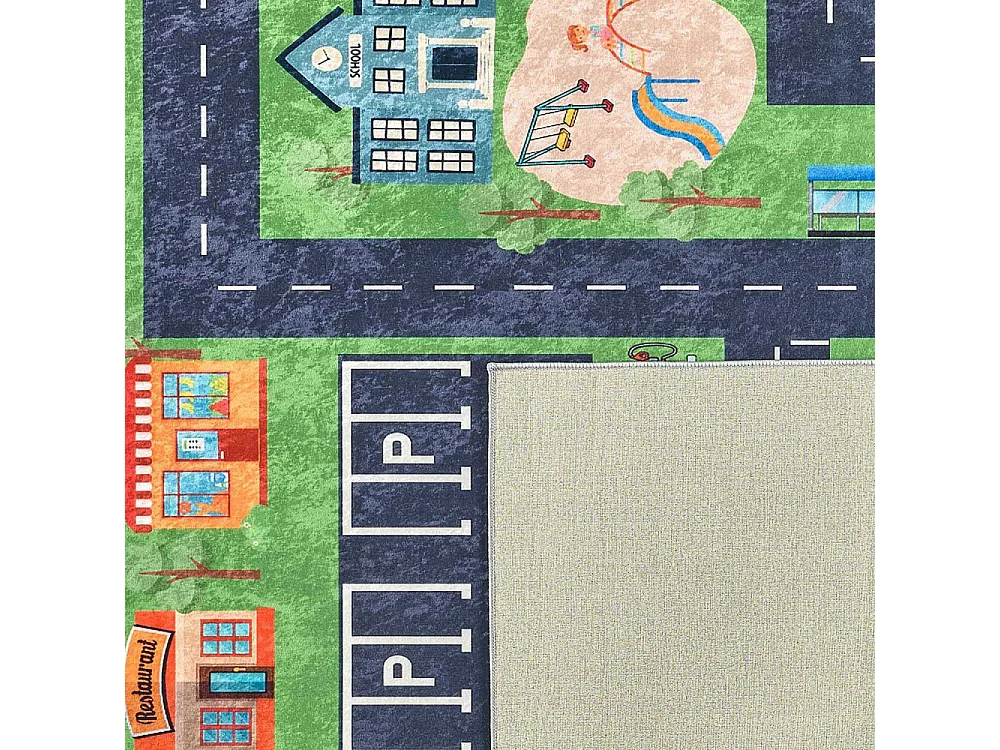 Tapis intérieur à poils courts Alix 738 vert 120 x 160 cm