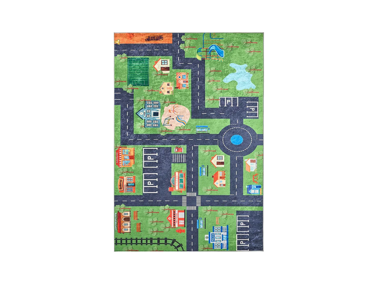 Tapis intérieur à poils courts Alix 738 vert 120 x 160 cm