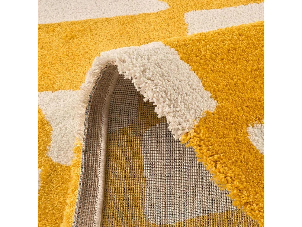 Tapis intérieur à poils longs Swing 383 jaune 80 x 140 cm