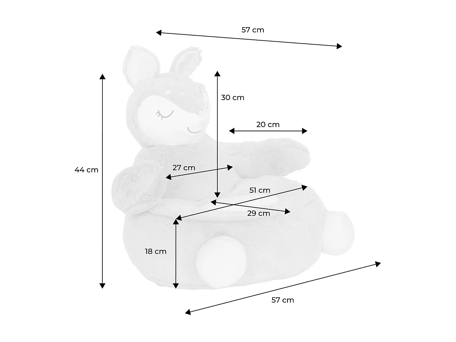 Sillón bambi infantil pardo