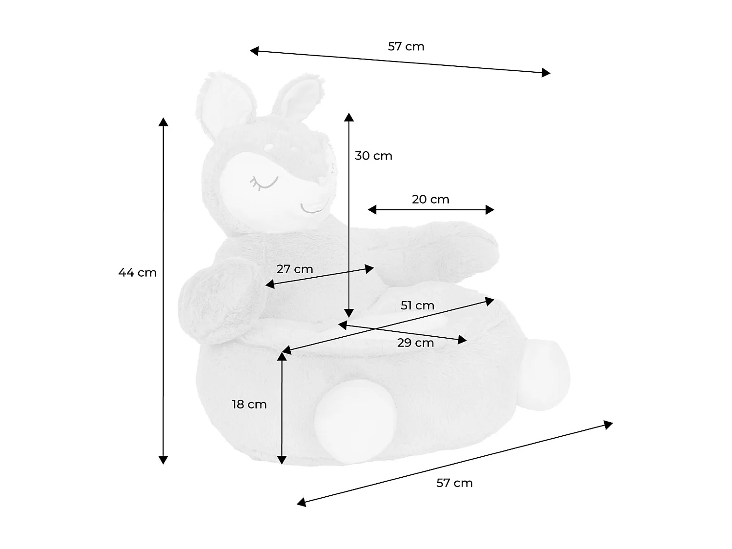 Sillón bambi infantil pardo