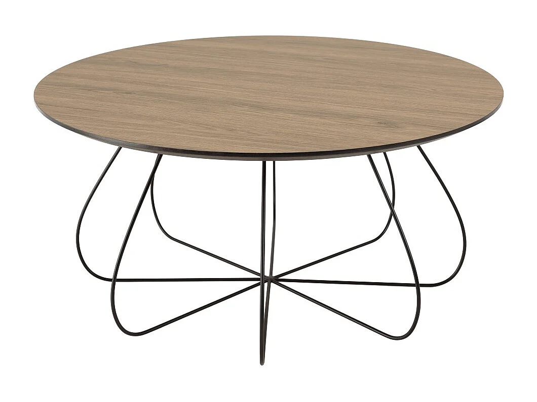 JULIA - Table basse biseautée 80x80cm bois marron