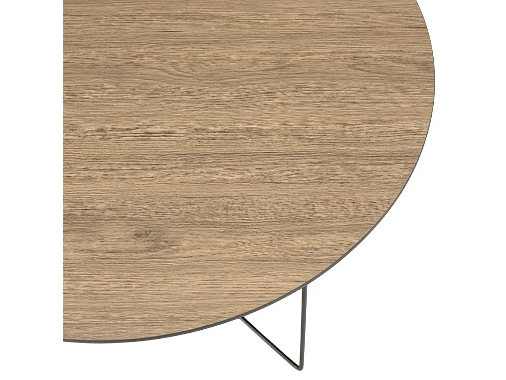 JULIA - Table basse biseautée pieds graphique 70x70cm bois marron