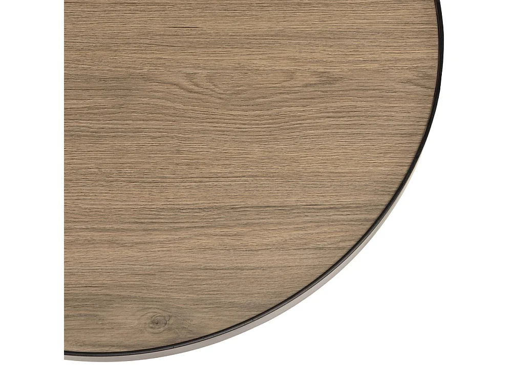 JULIA - Table basse ronde 60x60cm bois, pieds asymétriques marron