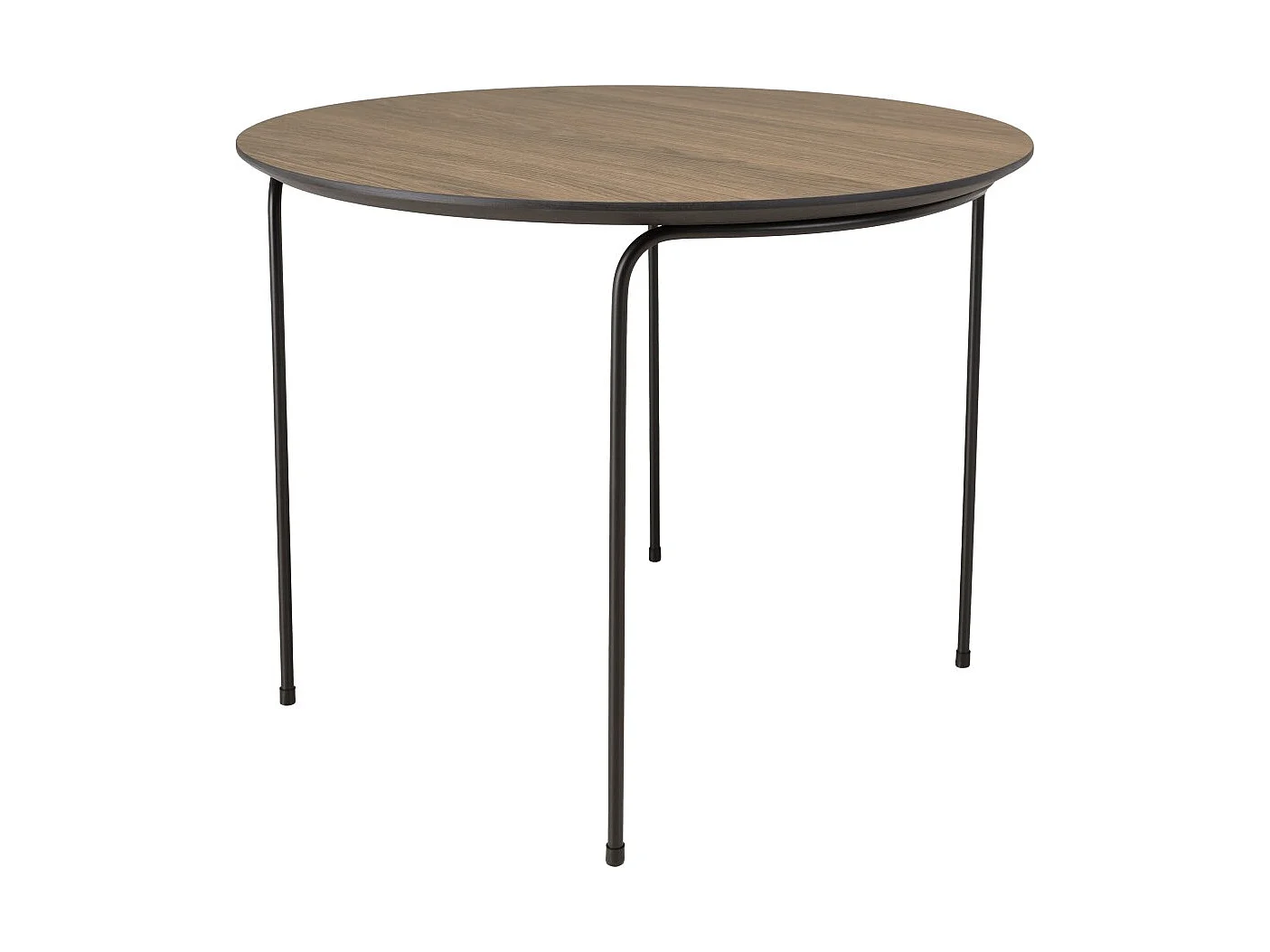 JULIA - Table basse ronde 60x60cm pieds métal noir et bois marron
