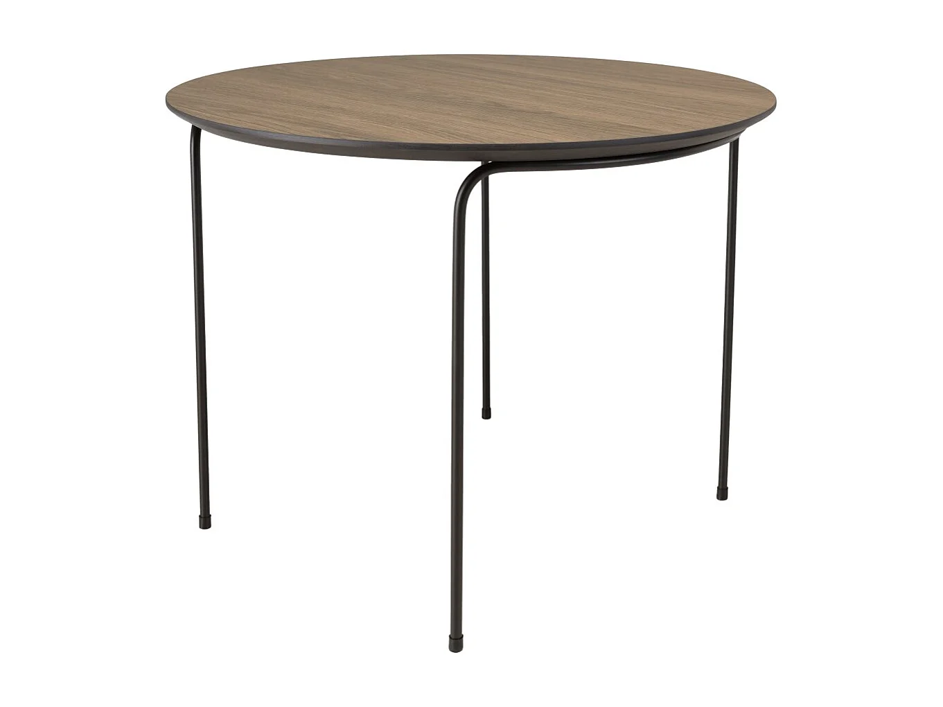JULIA - Table basse ronde 60x60cm pieds métal noir et bois marron