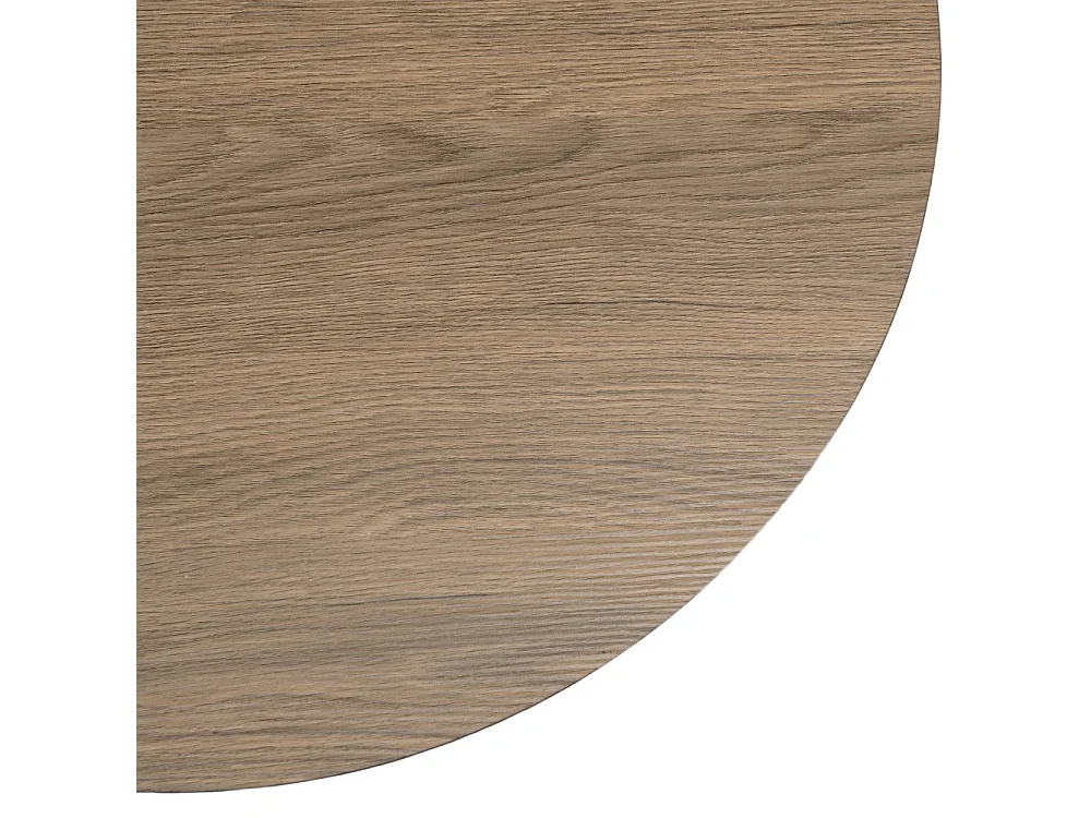 JULIA - Table basse ronde 60x60cm pieds métal noir et bois marron