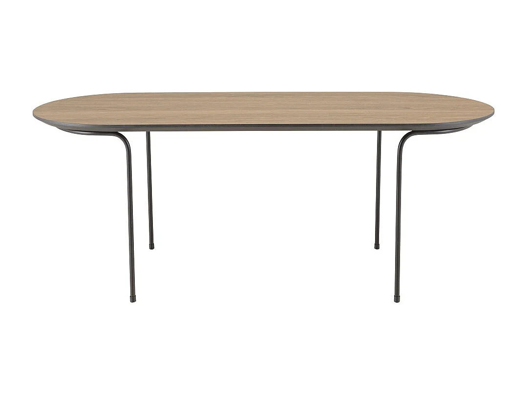 JULIA - Table basse rect. angles arrondis bois 100x40cm marron