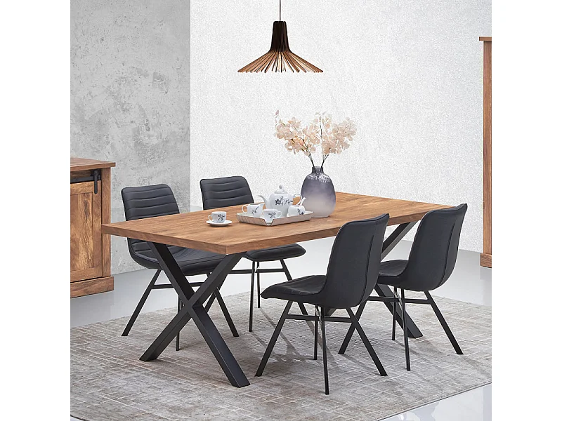 Table à manger 190 x 95 cm pieds X Elo