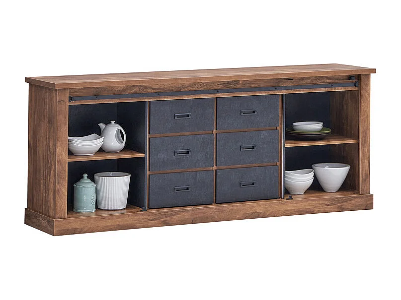 Buffet 2 portes coulissantes 6 tiroirs Elo