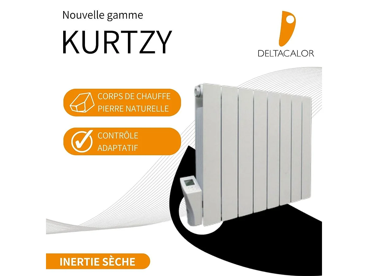 Chauffage électrique pierre naturelle Kurtzy 2000W - Blanc - Deltacalor