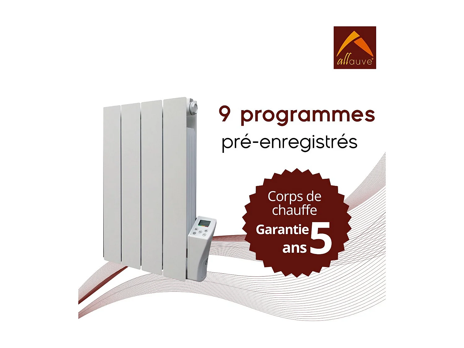 Chauffage électrique inertie fluide - 750W - Blanc - Adda Allauve