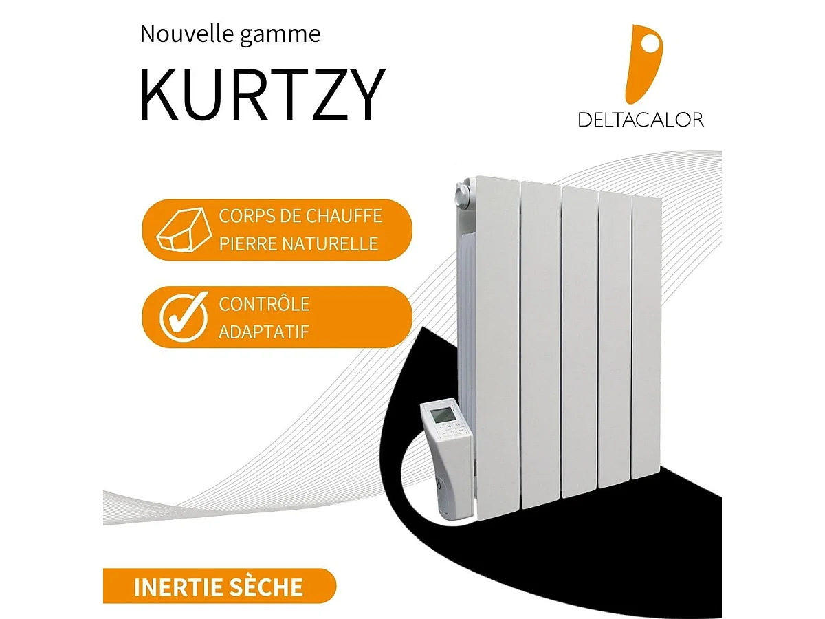 Chauffage électrique pierre naturelle Kurtzy 1000W - Blanc - Deltacalor