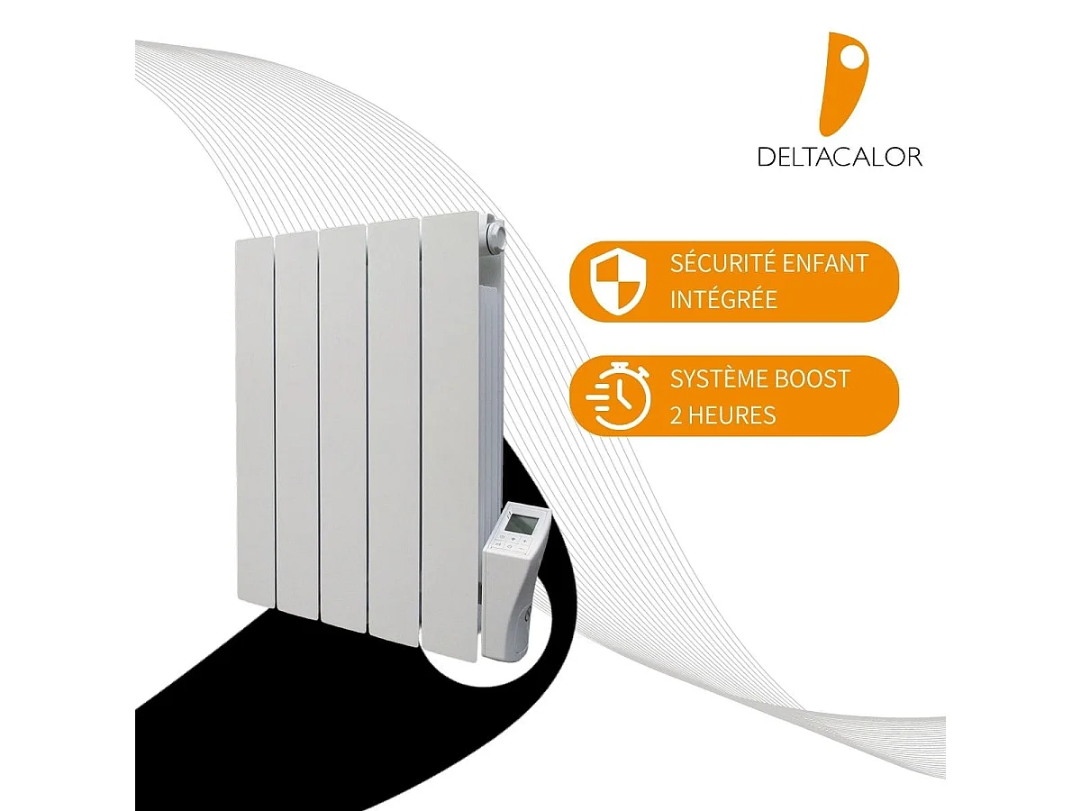 Chauffage électrique pierre naturelle Kurtzy 1000W - Blanc - Deltacalor