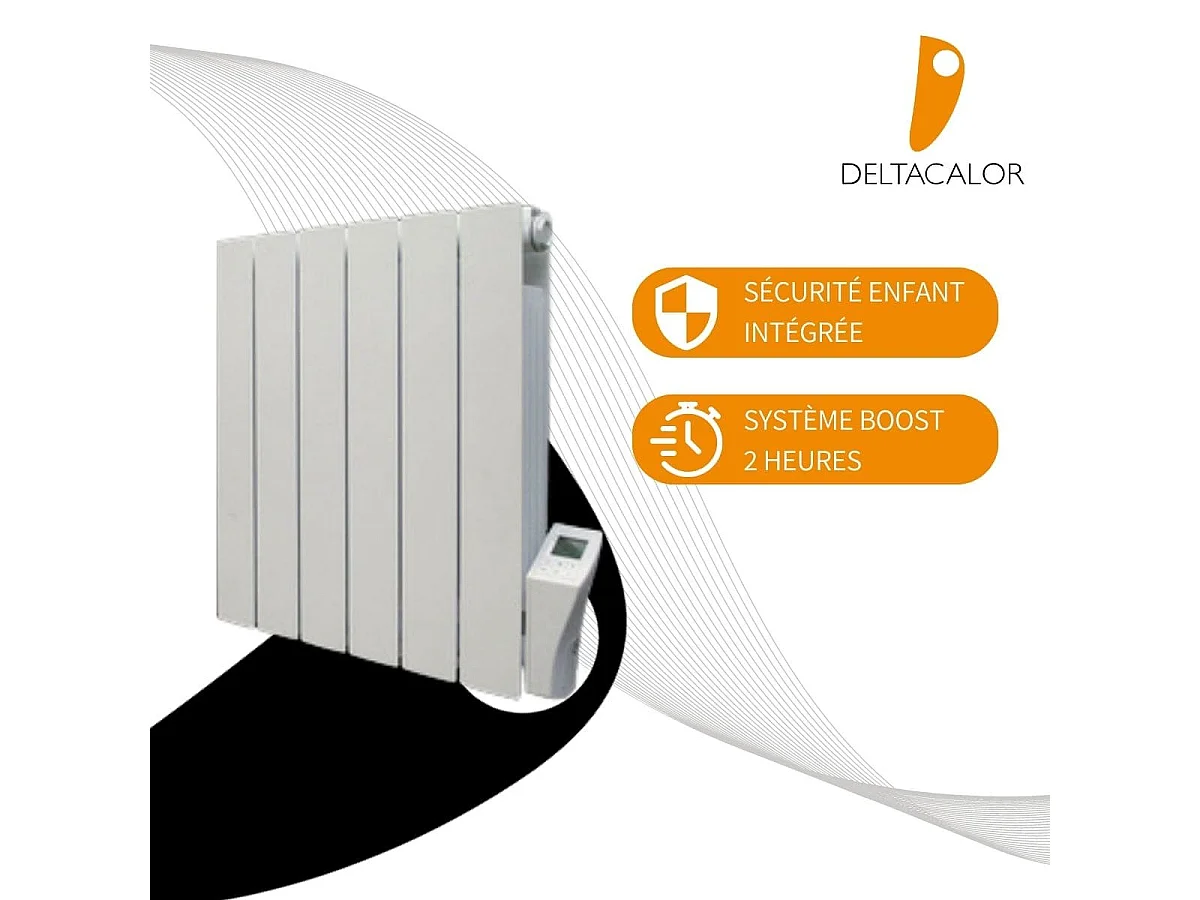Chauffage électrique pierre naturelle Kurtzy 1500W - Blanc - Deltacalor