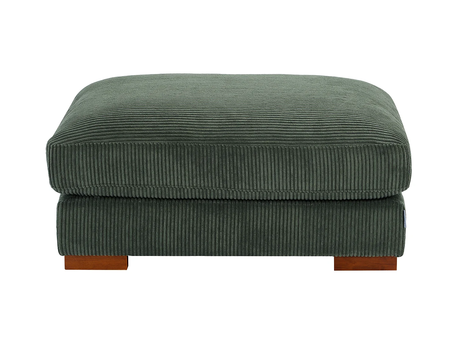Grote panoramische hoekbank en poef van groen ribfluweel SPERONE van Pascal Morabito