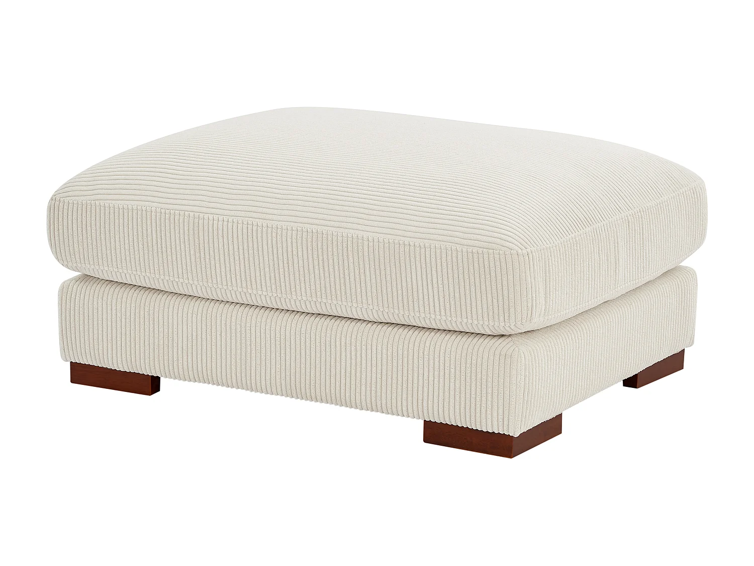 Canapé d'angle réversible et pouf en velours côtelé beige SPERONE de Pascal Morabito