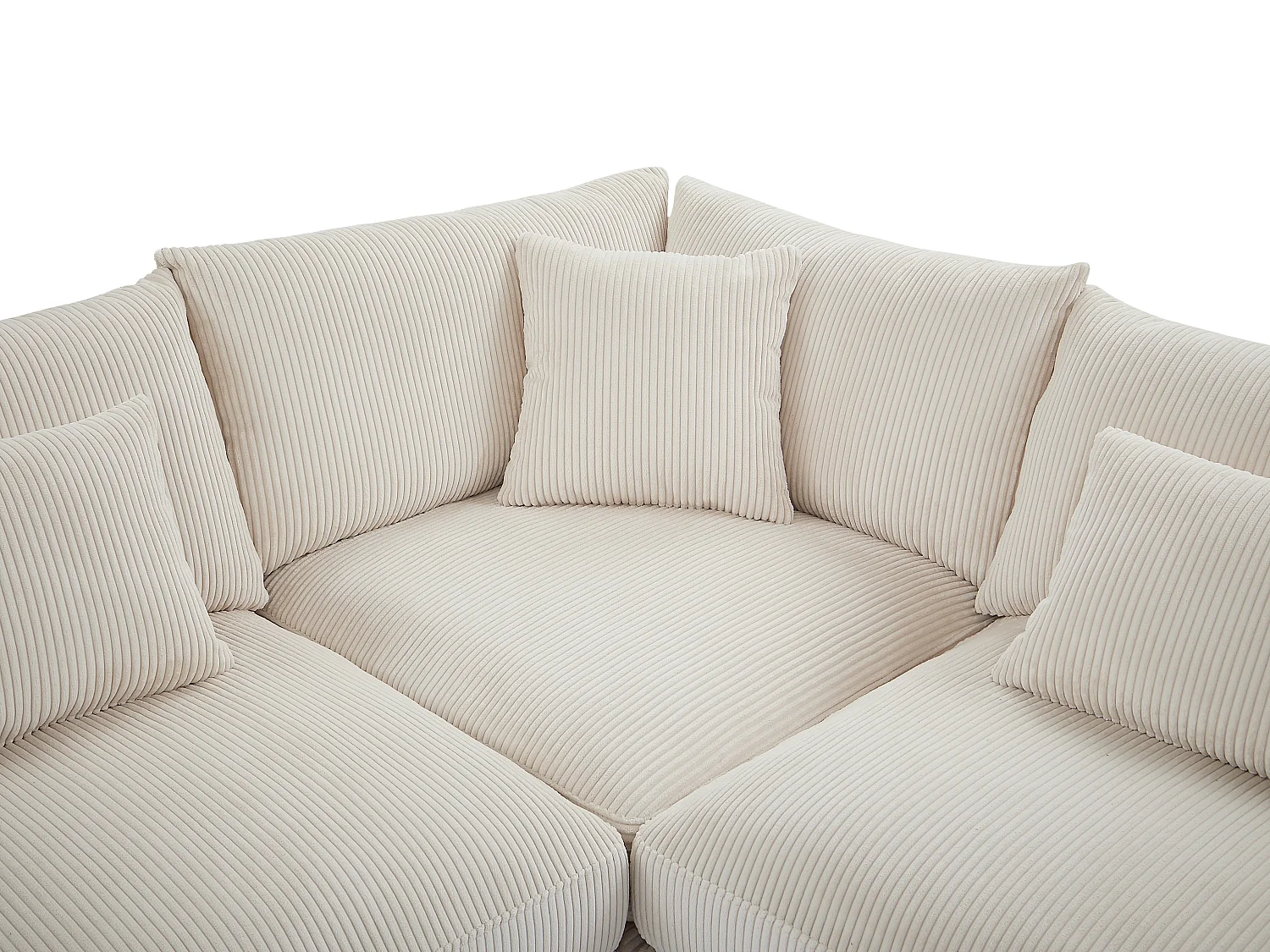 Divano angolare reversibile e pouf in Velluto a coste Beige  - SPERONE di PASCAL MORABITO