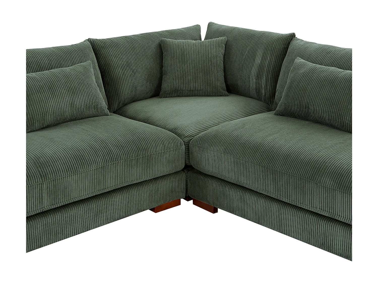 Vendbar hjørnesofa med puff i grønn kordfløyel SPERONE av Pascal Morabito