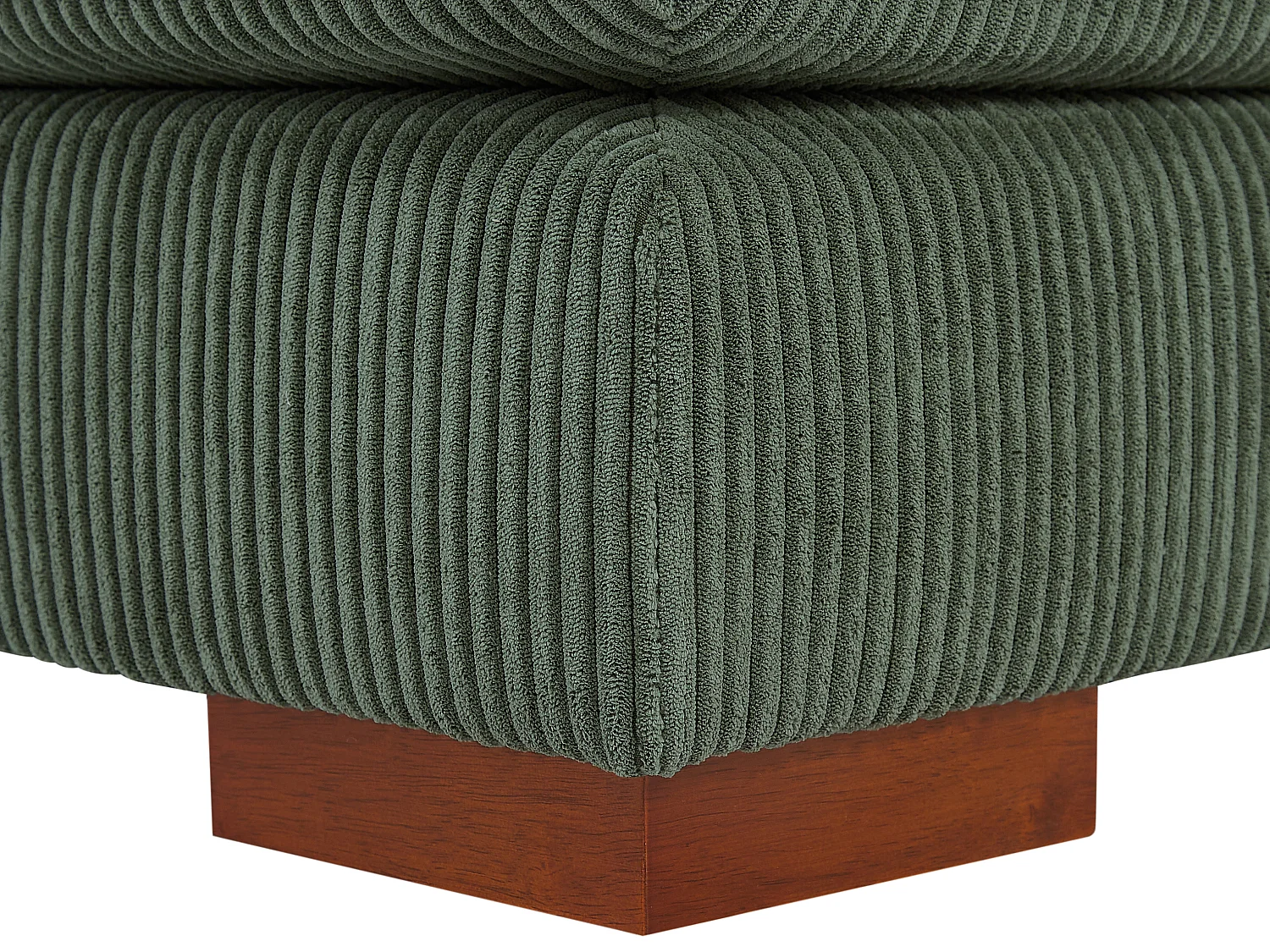 Vendbar hjørnesofa med puff i grønn kordfløyel SPERONE av Pascal Morabito