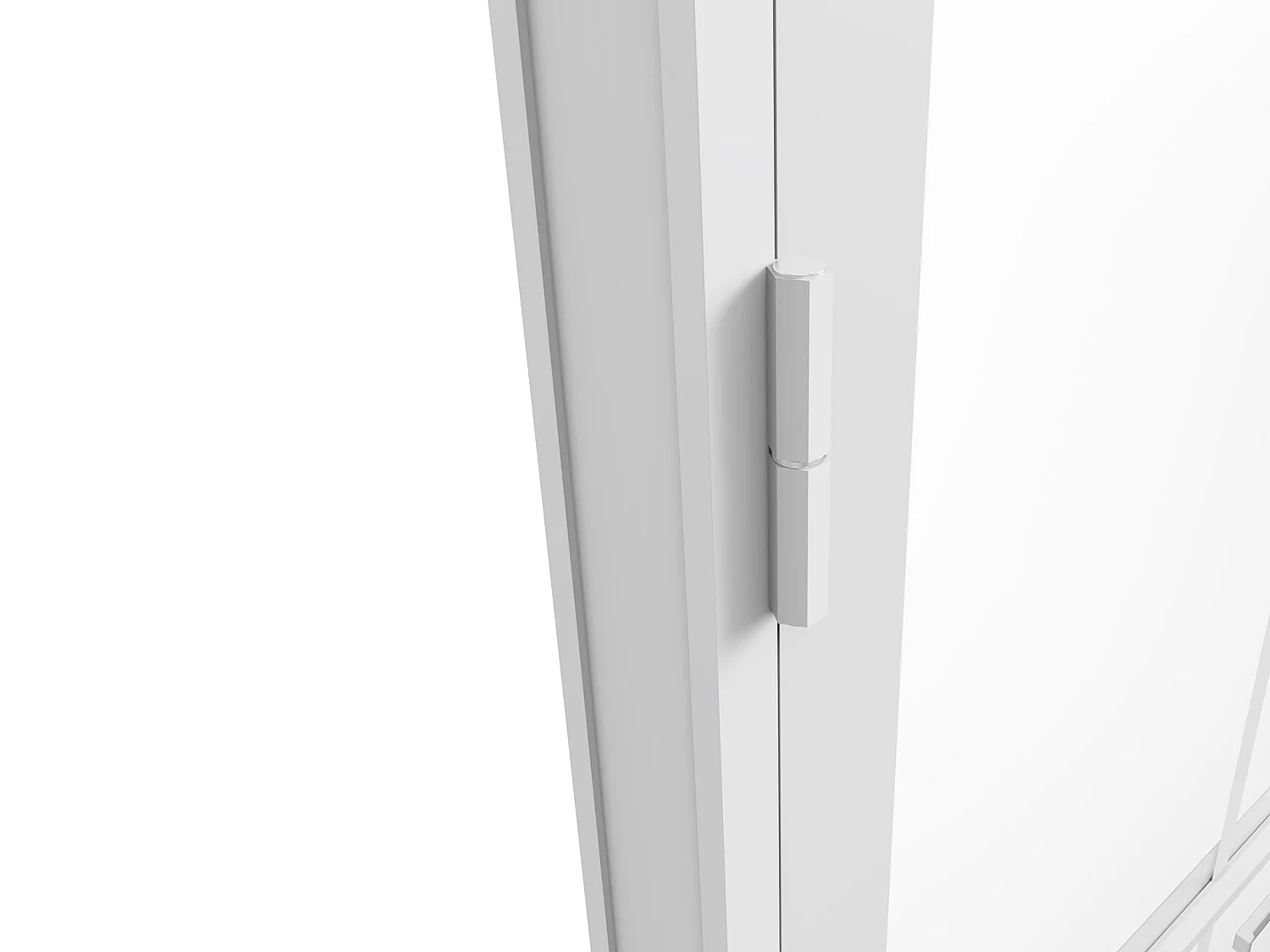 Bloc porte réversible en aluminium et verre trempé - H204 x L73 cm - Blanc - SEROTO