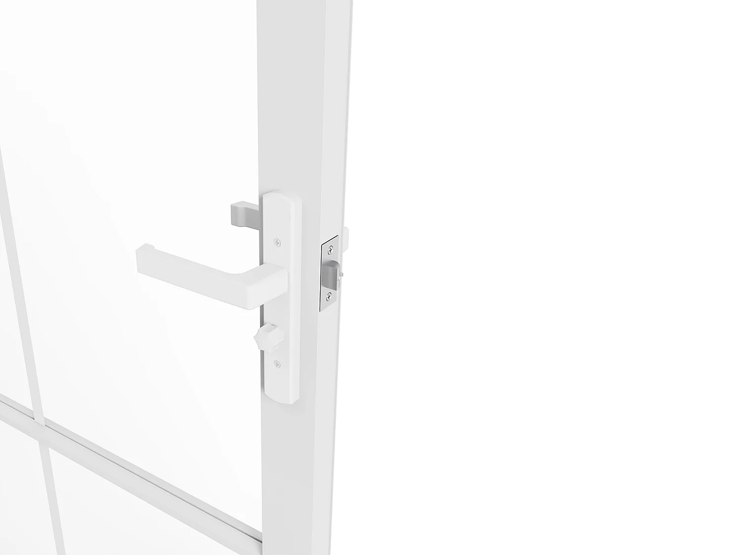 Bloc porte réversible en aluminium et verre trempé - H204 x L73 cm - Blanc - SEROTO