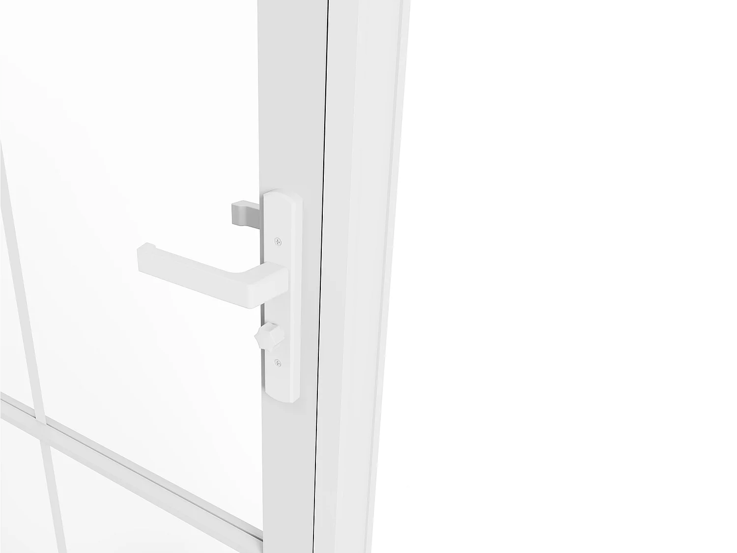 Bloc porte réversible en aluminium et verre trempé - H204 x L73 cm - Blanc - SEROTO