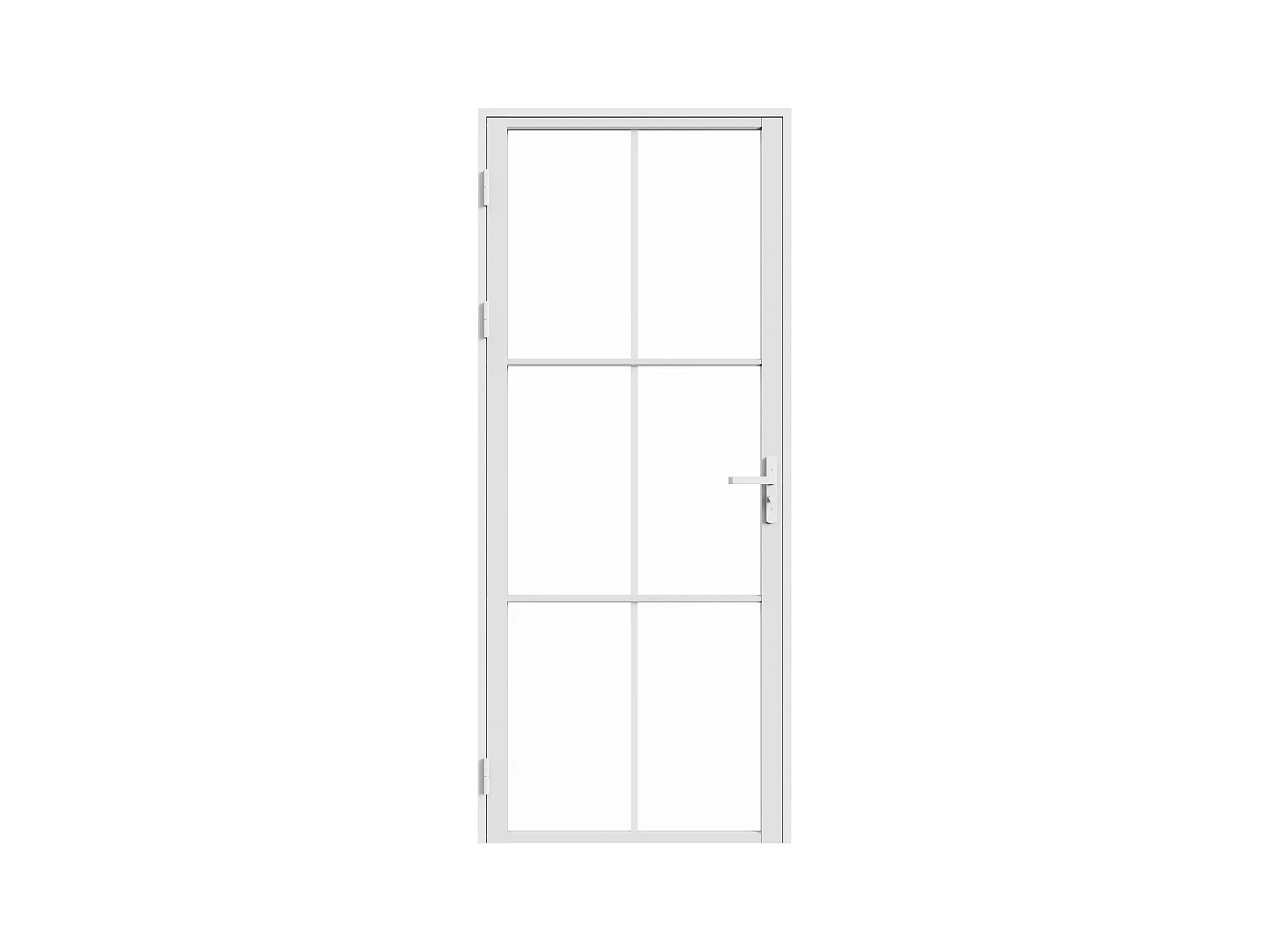 Puerta reversible de aluminio y vidrio templado - Alt. 204 x L73 cm - Blanco - SEROTO