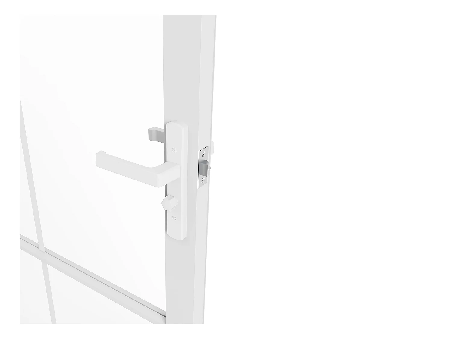Puerta reversible de aluminio y vidrio templado - Alt. 204 x L73 cm - Blanco - SEROTO